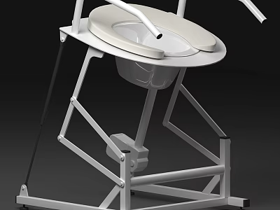 Medical Commode Chair With Sturdy Steel Frame For Patient Bathroom Safety 3d model