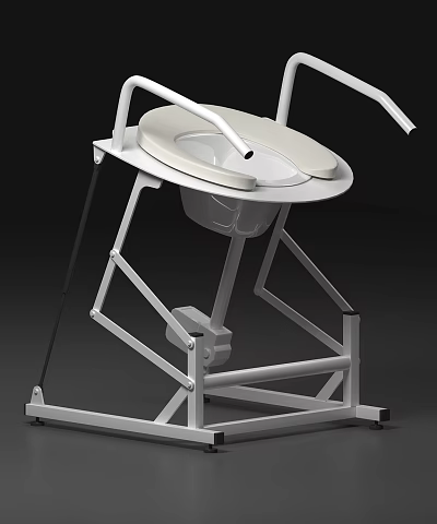 Medical Commode Chair With Sturdy Steel Frame For Patient Bathroom Safety 3d model