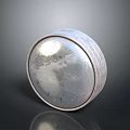 Sleek Round Metallic Electronic Device Casing With Shiny Textured Surface Design 3d model