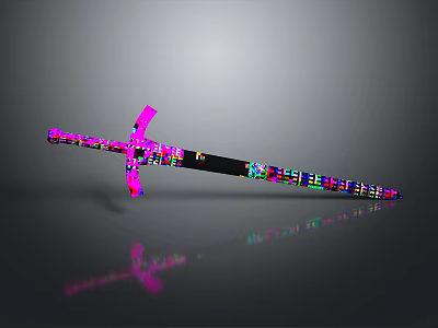 Vibrant Fantasy Weapon Sword With Pink Hilt Multicolored Blade And Shiny Reflection 3d model