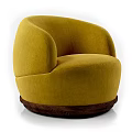 Modern Single Sofa With Soft Fabric Upholstery Curved Design And Round Black Base