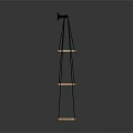 Playground Equipment With Suspended Multi Layer Wooden Steps And Black Frame For Kids