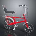 Red Bicycle With Black Seat White Frame Handlebars And Two Wheels
