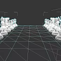 Chessboard With Black And White Checkerboard Pattern And Arranged Chess Pieces