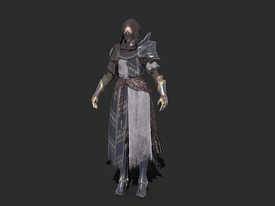 Medieval female warrior assassin model