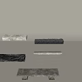 Stone Stool Bench 3d model