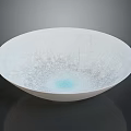 Modern Home Furniture Decorative Bowl With White Ceramic Pattern And Blue Center Design