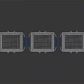 Modern Stainless Steel Wire Baskets With Blue Handles For Home Storage