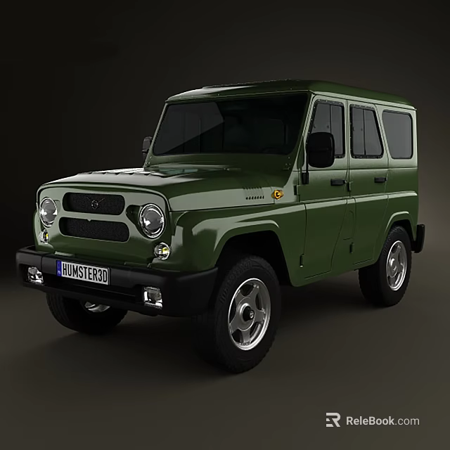 Classic Green SUV Vehicle With Retro Front Design And Alloy Wheels 3d model