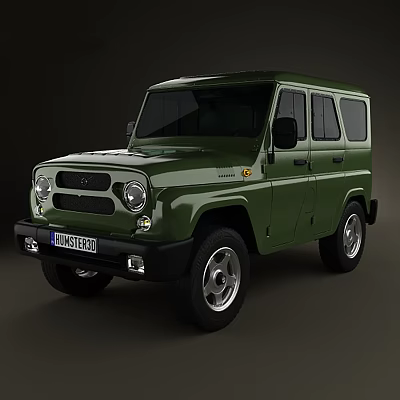 Classic Green SUV Vehicle With Retro Front Design And Alloy Wheels 3d model Classic Green SUV Vehicle With Retro Front Design And Alloy Wheels 3d model