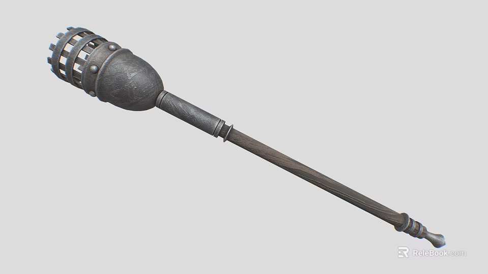Heavy duty Industrial Metal Equipment Featuring Long Rod And Grilled Head Structure Design 3d model 
