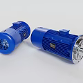 High Performance Blue Industrial Motors With Robust Structure And Efficient Design 3d model