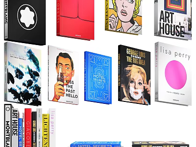 Colorful Book And Magazine Covers Showcasing Diverse Artistic Design Styles 3d model