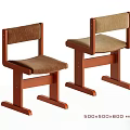 Simple Design Wooden Frame Dining Chairs With Upholstered Seat And Backrest