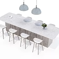 Modern Bar Chair Combination Simple Bar Chair 3d model