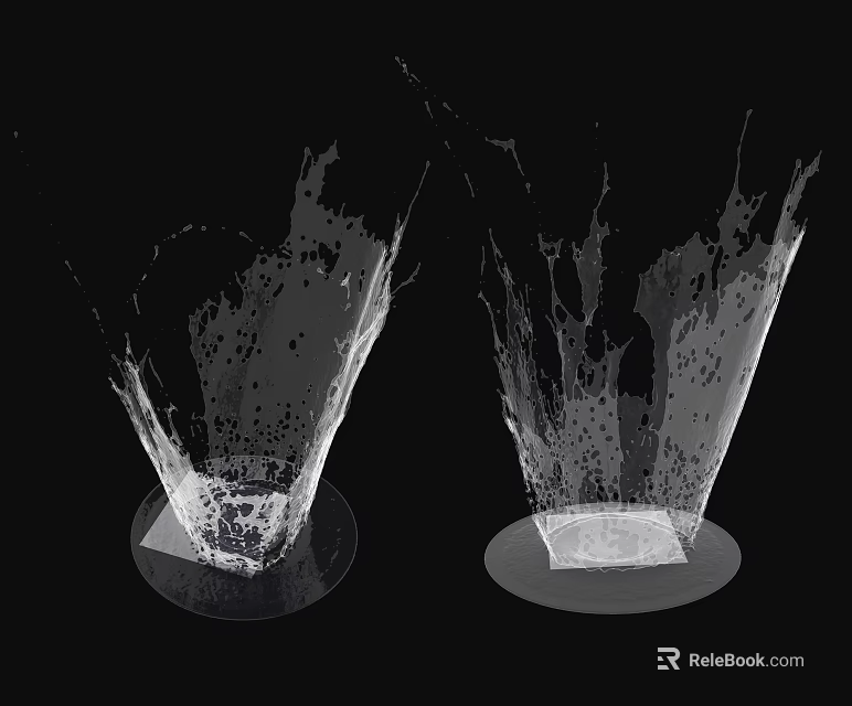 Transparent Funnel Shaped Garden Ornament With Circular Base And Decorative Plant Like Design 3d model 
