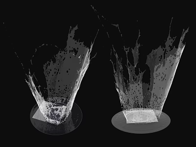 Transparent Funnel Shaped Garden Ornament With Circular Base And Decorative Plant Like Design 3d model