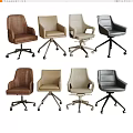 Comfortable Office Chairs With Swivel Base Wheels Various Styles And Multiple Colors 3d model