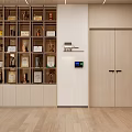 Modern Reception Area Interior With Marble Wall Reception Desk Hanging Lights And Plant