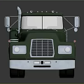 Green Truck Chassis With Multiple Wheels And Front Cab Design