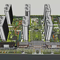 Modern Residential Complex With High Rise Buildings And Central Green Spaces