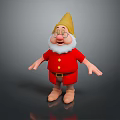 Cute Gnome Character With Yellow Hat White Beard And Red Outfit Standing On Gray Background