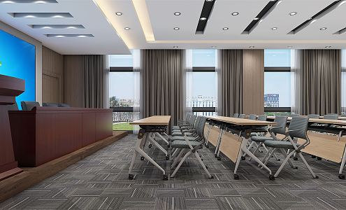 Modern conference room report hall 3d model