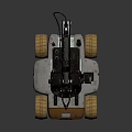 Mobile Robotic Device With Mechanical Structure Black White Body And Yellow Wheels Design 3d model