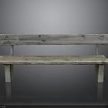 Vintage Wooden Bench Furniture With Distressed Seat And Backrest Details