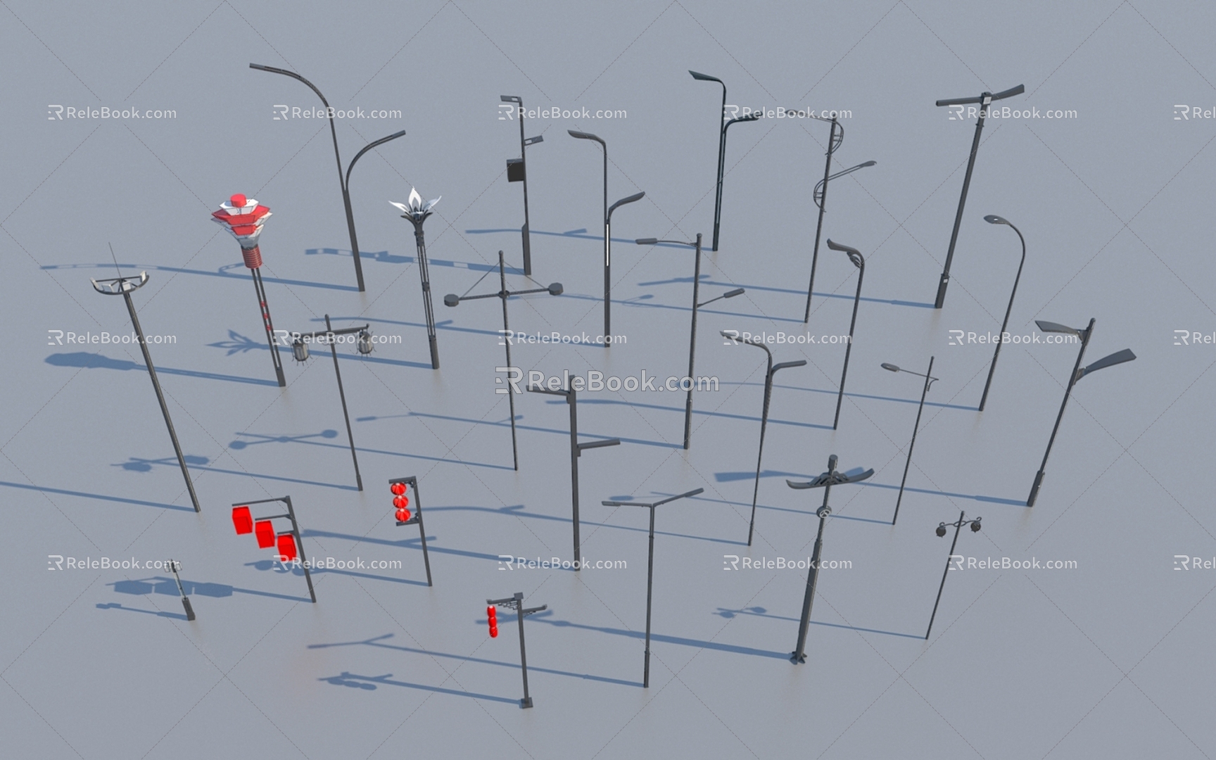 Street lamp landscape lamp high pole lamp 3d model