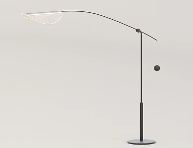 Large floor lamp in living room 3d model