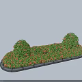 Road Facility Roadside Landscaping With Trimmed Green Shrubs Pink Flowers And Stone Edges