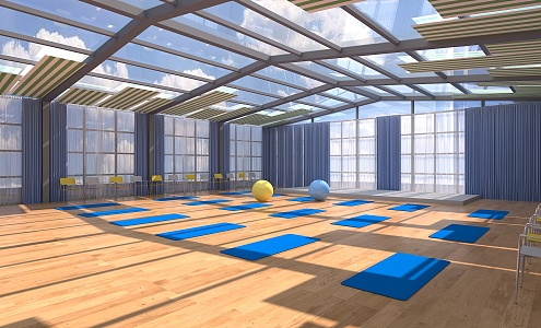 Modern Yoga Room 3d model