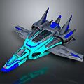Futuristic Spacecraft Design With Sleek Blue And Gray Exterior And Aerodynamic Wings