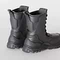Black Leather Lace up Boots With Thick Durable Sole For Work Outdoor Use