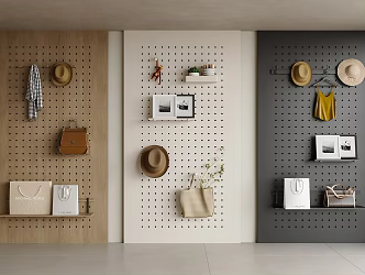 Modern Hole Board Wall Decorative Board Wall Decorative Pendant Storage Rack Ornaments Photo Wall Display Board Display Rack Storage Rack Shoes Luggage Hats Clothes Hook 3d model