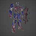 Intelligent Robot With Detailed Mechanical Structure Blue Red Armor And Bow Weapon