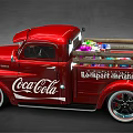 Red Vintage Truck With Coca-Cola Logo And Classic Shiny Exterior Design