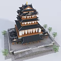 Chinese Pavilion Ancient Pavilion New Chinese Pavilion Four-story Pavilion 3d model