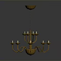 Elegant Golden Chandelier With Multiple Candle Holders And Classic Design