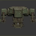 Turret Turntable Railgun Sci-fi Tower Defense Game Tower Defense Sci-fi Turret Game Turret Game Battery 3d model