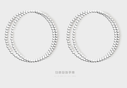 White pearl bracelet 3d model