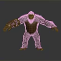 3D Render of Gorilla Character With Mechanical Arm and Realistic Fur