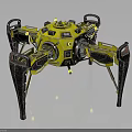 Futuristic Yellow Mechanical Spider Robot With Metallic Legs And Sci Fi Design Details