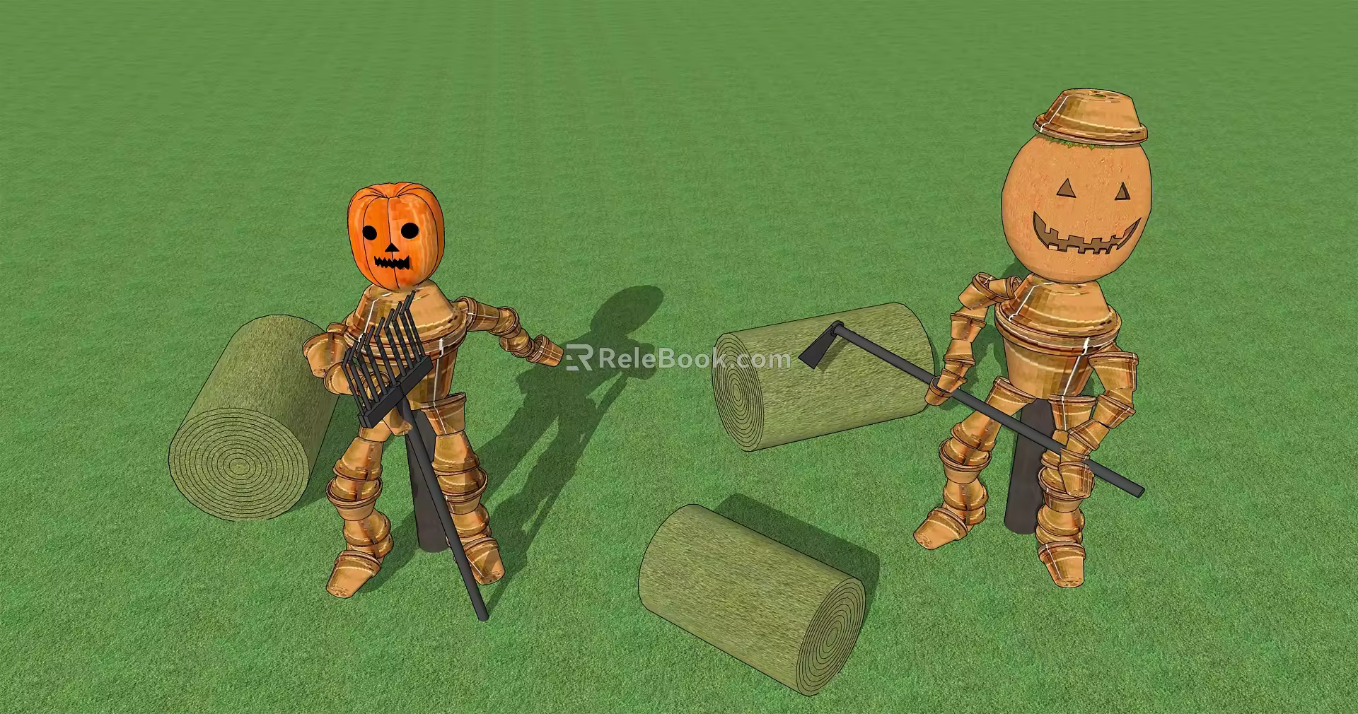 Modern Scarecrow Characteristic Sculpture 3d model
