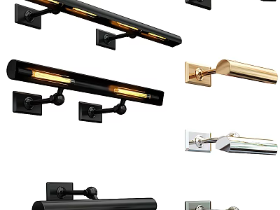 Modern Wall Sconces In Different Styles With Black Gold Silver Finishes For Home Interior Decor 3d model