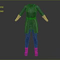 Character Costume 3D Model With Sleeveless Top Belted Vest Pants And Boots
