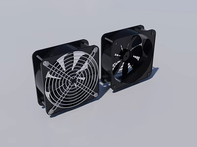 Industrial square fan 3d model