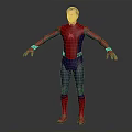 Man In Red And Blue Spider Man Costume Standing With Arms Outstretched
