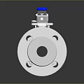 Stainless Steel Industrial Ball Valve With Blue Handle And Flange Connection Design